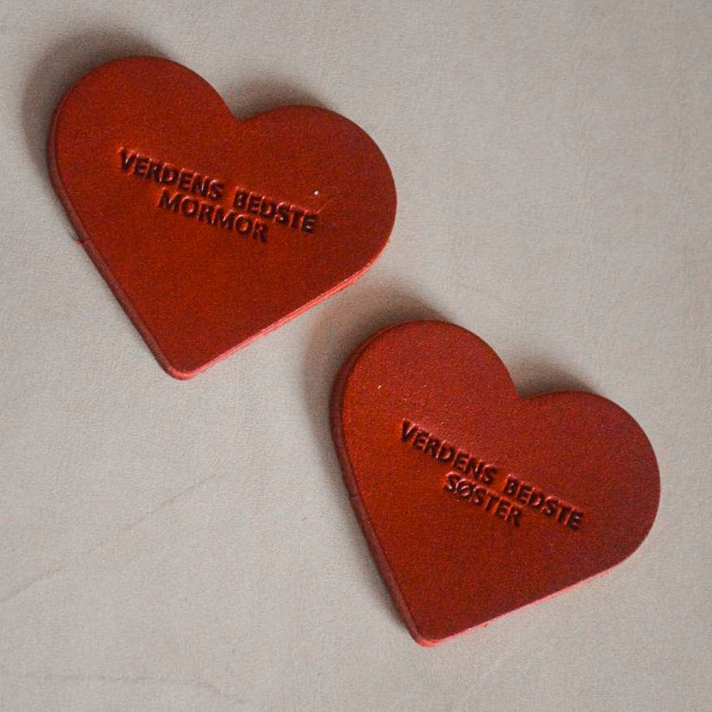 Hjerte Nøglering (4,5cm) - Læderfar
