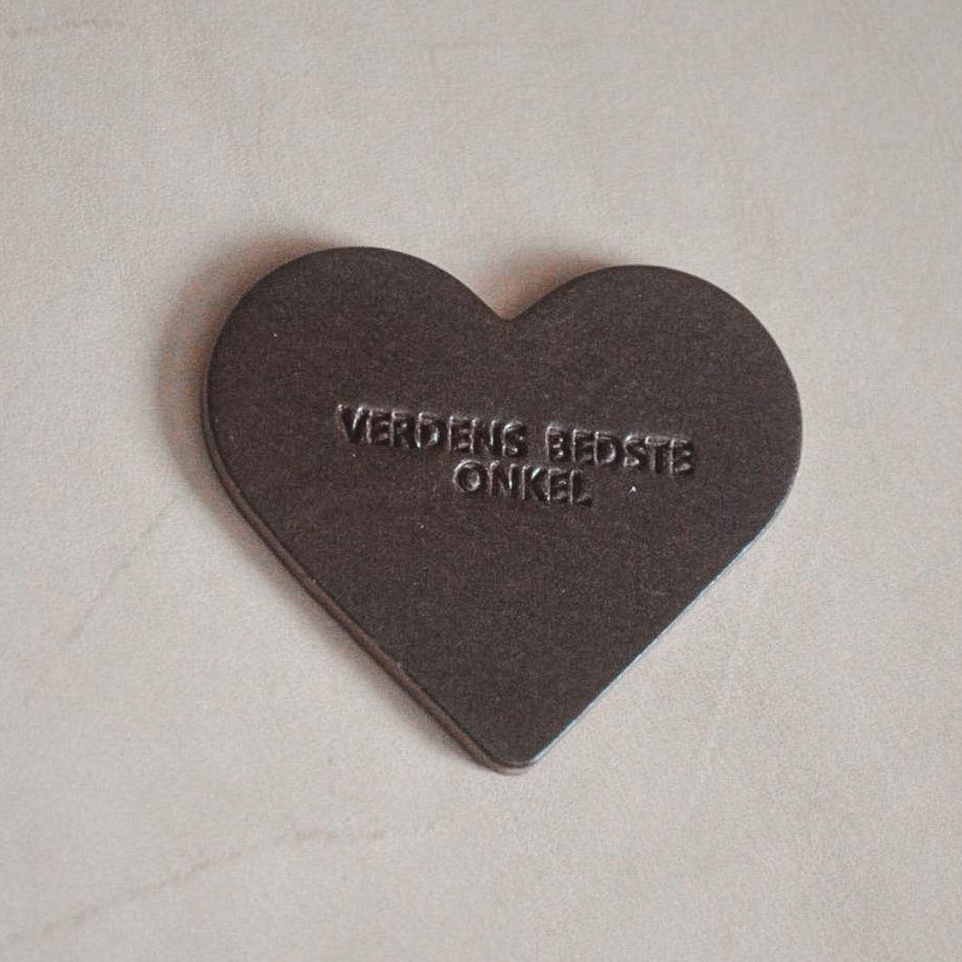 Hjerte Nøglering (4,5cm) - Læderfar