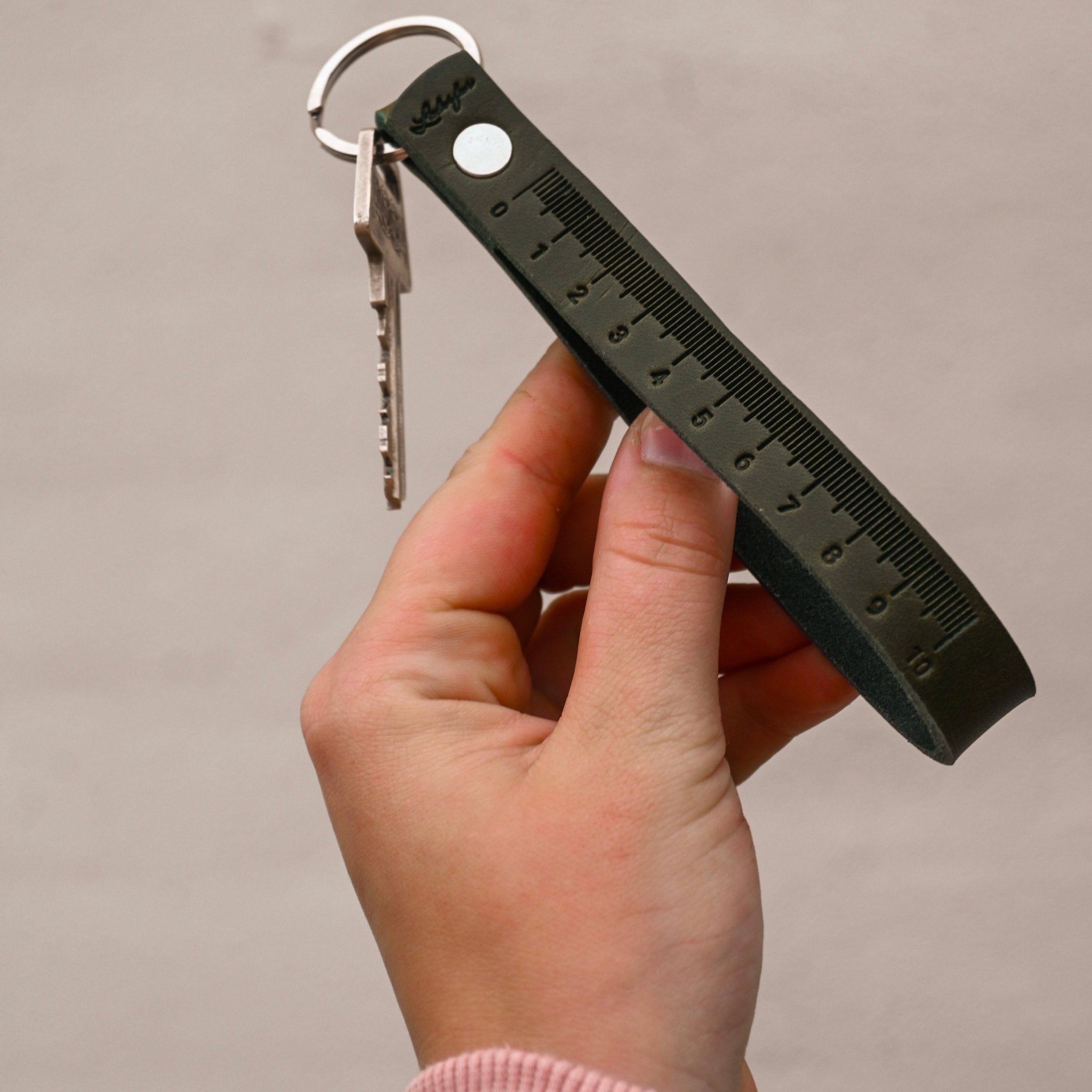 Læder Nøglering – Centimeter mål - Læderfar